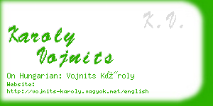 karoly vojnits business card